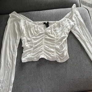 Long sleeve ruched crop top